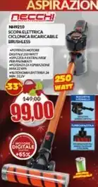 Necchi - nh9210 scopa elettrica ciclonica ricaricabile brushless