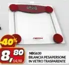 Necchi - nbg630 bilancia pesapersone in vetro trasparente