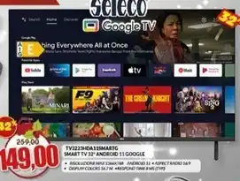 Risparmio Casa Seleco - tv3223hda11smartg smart tv 32 android 11 google offerta