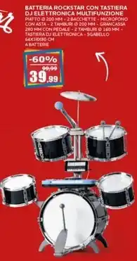 Batteria rockstar con tastiera dj elettronica multifunzione