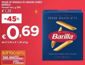Bennet Barilla - pasta di semola di grano duro offerta