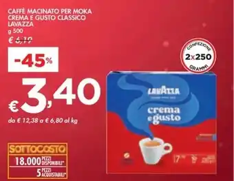 Bennet Lavazza - caffè macinato per moka crema e gusto classico offerta