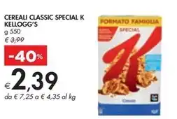 Bennet Kellogg's - cereali classic special k offerta