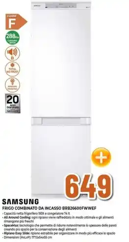 Expert Samsung - frigo combinato da incasso brb26600fwwef offerta