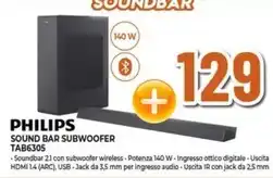 Expert Philips - sound bar subwoofer tab6305 offerta