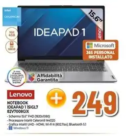 Expert Lenovo - notebook ideapad 1 15igl7 82v7008gix offerta