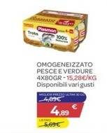Bimbo Store Plasmon - omogeneizzato pesce e verdure 4x80gr offerta