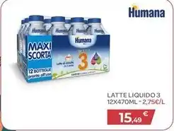 Bimbo Store Humana - latte liquido 3 12x470ml offerta