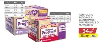 Pampers - pannolino progressi quadripack tradizionale o mutandino