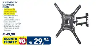 Esselunga SUPPORTO TV DA PARETE EKON offerta