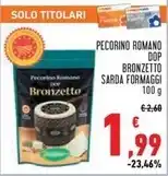 Conad Sarda formaggi - pecorino romano dop brokzetto offerta