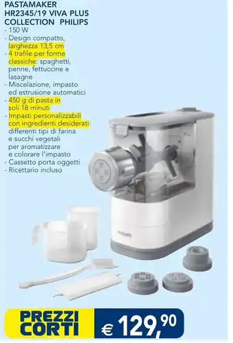 Esselunga PASTAMAKER HR2345/19 VIVA PLUS COLLECTION PHILIPS offerta