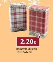 Barattolo di latta 16x9.5x6 cm