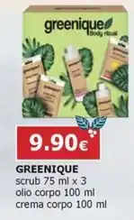 Greenique - scrub, olio corpo, crema corpo