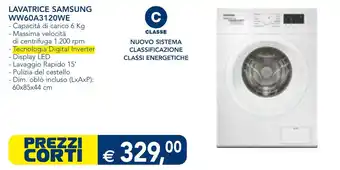 Esselunga LAVATRICE SAMSUNG WW60A3120WE offerta