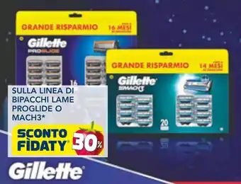 Esselunga SULLA LINEA DI BIPACCHI LAME PROGLIDE O MACH3 offerta