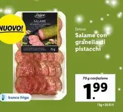 Lidl Deluxe - salame con granella di pistacchi offerta