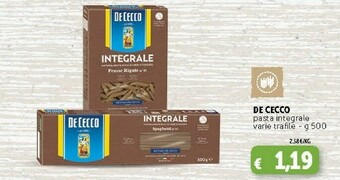 Deco Supermercati De Cecco Pasta Integrale offerta
