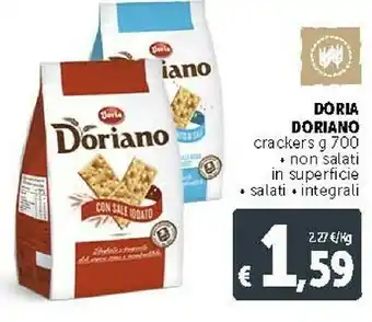 Deco Supermercati Doria Crackers Integrali No 700 G(ml) offerta