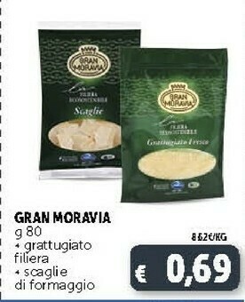 Deco Supermercati Gran Moravia Formaggio Gratuggiato offerta