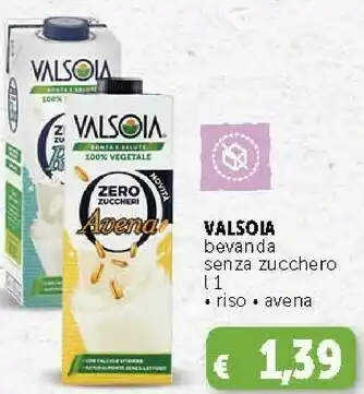 Deco Supermercati Valsoia Bevanda Senza Zucchero offerta
