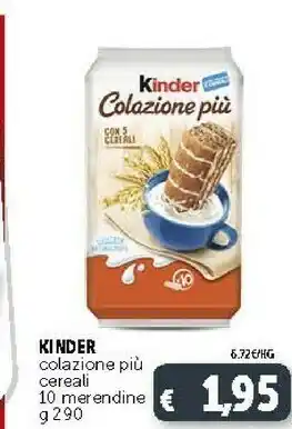 Deco Supermercati Ferrero Kinder Colazione Più 290 G(ml) offerta