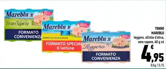Conad TONNO MAREBLU leggero, all'olio d'oliva, vero sapore, 60 g x6 offerta