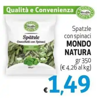 Spatzle con spinaci MONDO NATURA gr 350