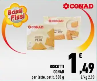 Conad BISCOTTI CONAD per latte, petit, 500 g offerta