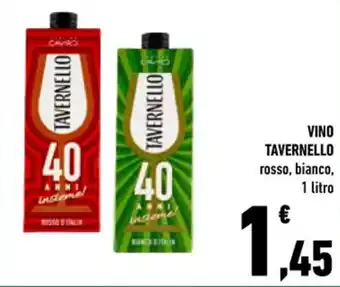 Conad VINO TAVERNELLO rosso, bianco, 1 litro offerta
