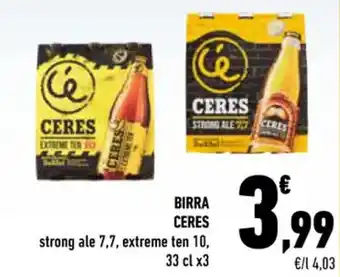 Conad BIRRA CERES 33 cl x3 offerta