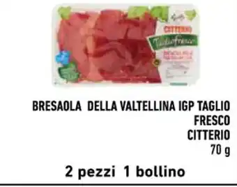 Conad BRESAOLA DELLA VALTELLINA IGP TAGLIO FRESCO CITTERIO 70 g offerta