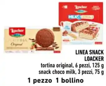 Conad LINEA SNACK LOACKER tortina original 125 g snack choco milk 75 g offerta