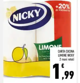 Conad CARTA CUCINA LIMONE NICKY 2 maxi rotoli offerta