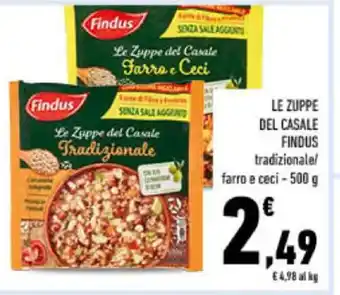 Conad LE ZUPPE DEL CASALE FINDUS tradizionale/ farro e ceci - 500 g offerta