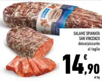 Conad SALAME SPIANATA SAN VINCENZO dolce/piccante al taglio offerta