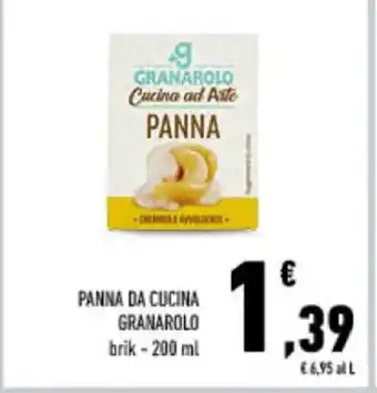 Conad PANNA DA CUCINA GRANAROLO brik - 200 ml offerta