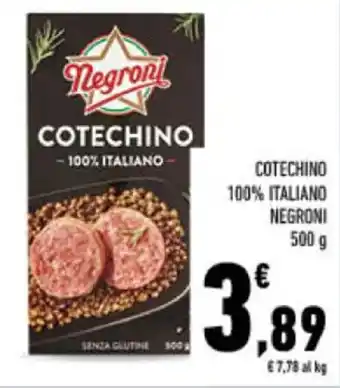 Conad COTECHINO NEGRONI 500 g offerta
