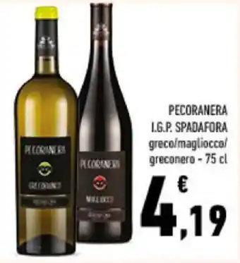 Conad PECORANERA I.G.P. SPADAFORA greco/magliocco/ greconero - 75 cl offerta