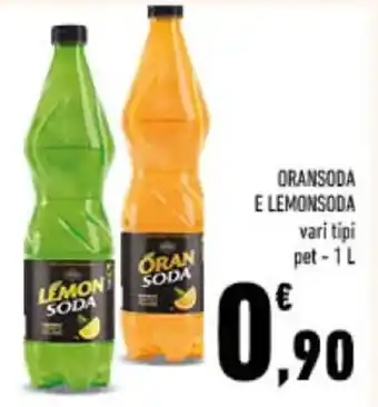 Conad ORANSODA E LEMONSODA vari tipi pet-1 L offerta