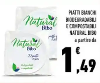 Conad PIATTI BIANCHI BIODEGRADABILI E COMPOSTABILI NATURAL BIBO offerta