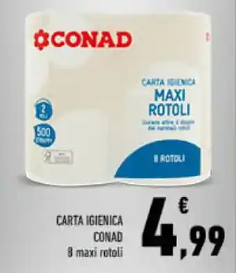Conad CARTA IGIENICA CONAD 8 maxi rotoli offerta