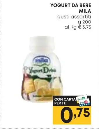 Pam YOGURT DA BERE MILA gusti assortiti g 200 offerta