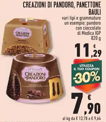 Conad CREAZIONI DI PANDORO, PANETTONE BAULI 820 g offerta