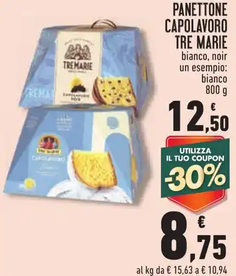Conad PANETTONE CAPOLAVORO TRE MARIE bianco, noir 800 g offerta