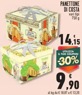 Conad PANETTONE DI COSTA vari tipi 750 g offerta