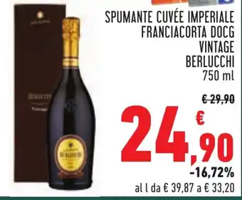 Conad SPUMANTE CUVÉE IMPERIALE FRANCIACORTA DOCG VINTAGE BERLUCCHI 750 ml offerta