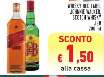 Conad WHISKY RED LABEL JOHNNIE WALKER, SCOTCH WHISKY J&B 700 ml offerta