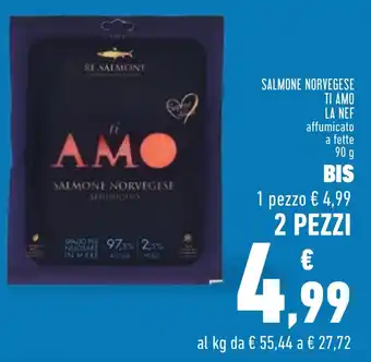Conad SALMONE NORVEGESE TI AMO LA NEF 90 g offerta