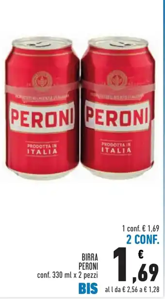 Conad BIRRA PERONI conf. 330 ml x 2 pezzi offerta
